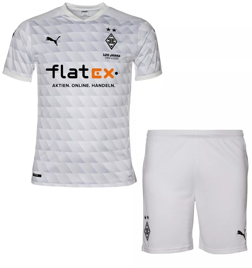 Kit infantil oficial Puma  Borussia  Monchengladbach 2020 2021 I jogador